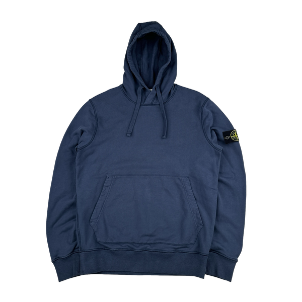 Stone Island 2021 Blue Pullover Hoodie -  Medium