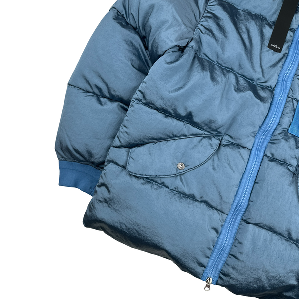 Stone Island 2022 Baby Blue Nylon Metal Econyl Down Puffer Jacket - Large