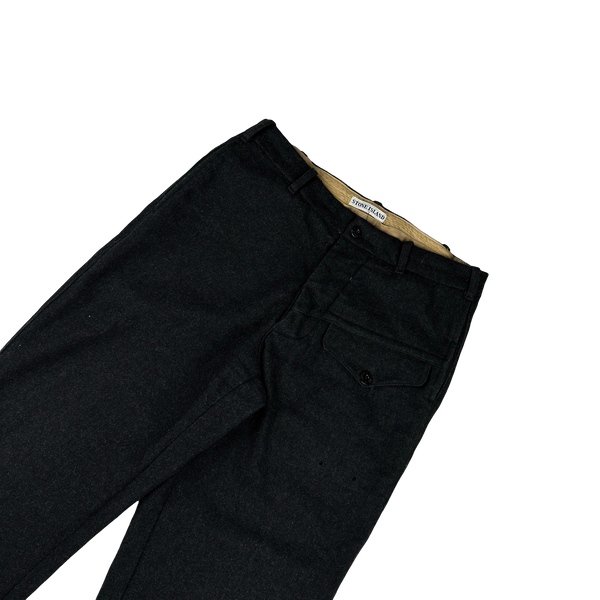 Stone Island 1999 Charcoal Vintage Wool Cargo Trousers - 34"