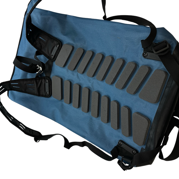 Stone Island Ortlieb Blue Reflective Spellout Waterproof Backpack