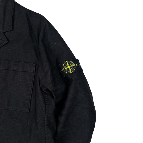 Stone Island 2011 Black Mil Spec Diagonal Wool Dutch Rope Liner Buttoned Jacket - XL