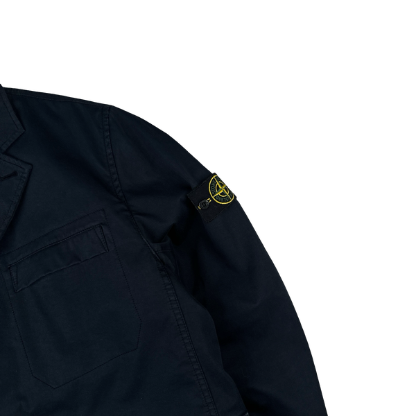 Stone Island 2015 Navy Quilted Raso Gommato Spaceman Buttoned Jacket - XL