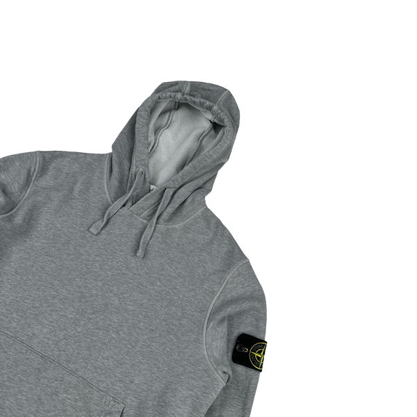 Stone Island 2022 Grey Cotton Pullover Hoodie - Small