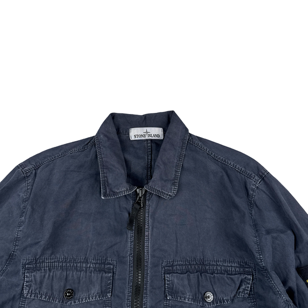 Stone Island 2019 Navy Garment Dyed Overshirt - Medium