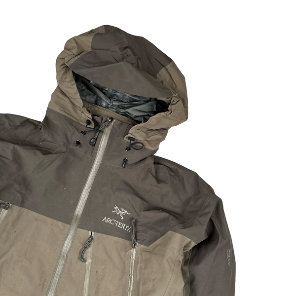 Arcteryx Brown Two Tone Gore-tex Pro Zipped Hooded Jacket - Large