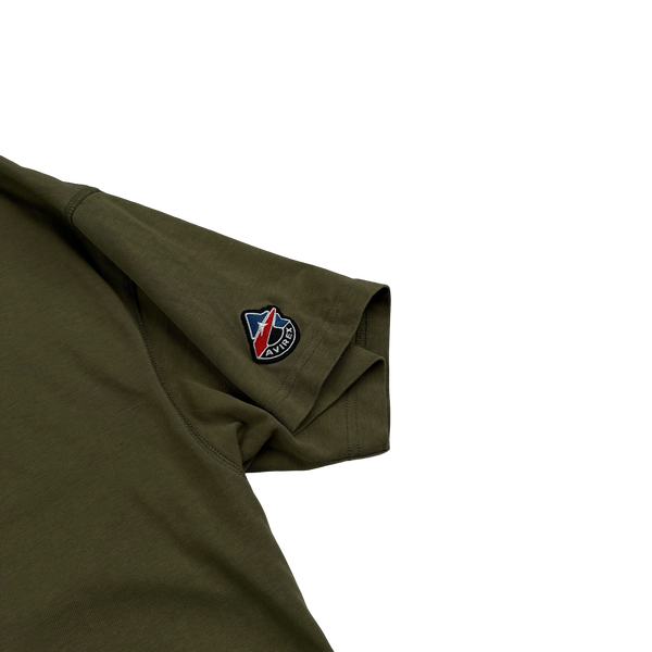 Avirex Khaki Embroidered Spellout T Shirt - Small