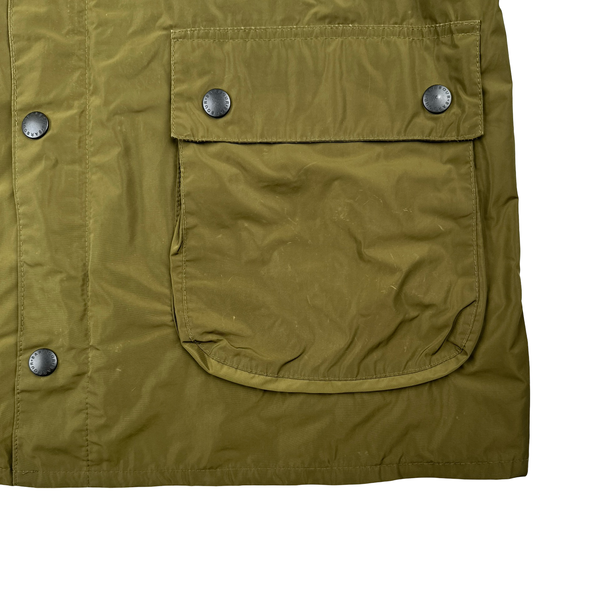 Barbour Khaki Nylon Multi Pocket Long Jacket - XL