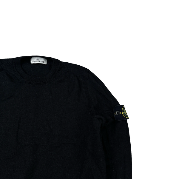 Stone Island 2020 Black Crewneck Wool Knit Jumper - Small