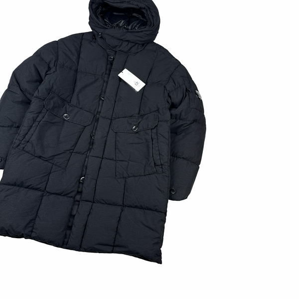 CP Company Black Flatt Nylon Down Filled Lens Viewer Puffer Jacket - Large