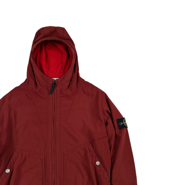 Stone Island 2012 Red Fleece Lined Soft Shell R Jacket - Medium