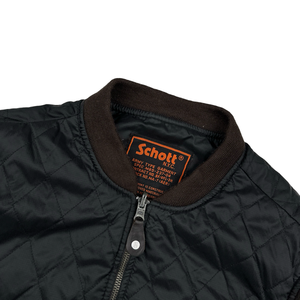 Schott Brown Heavyweight Leather Dual Layer Shearling Collar Jacket - Large