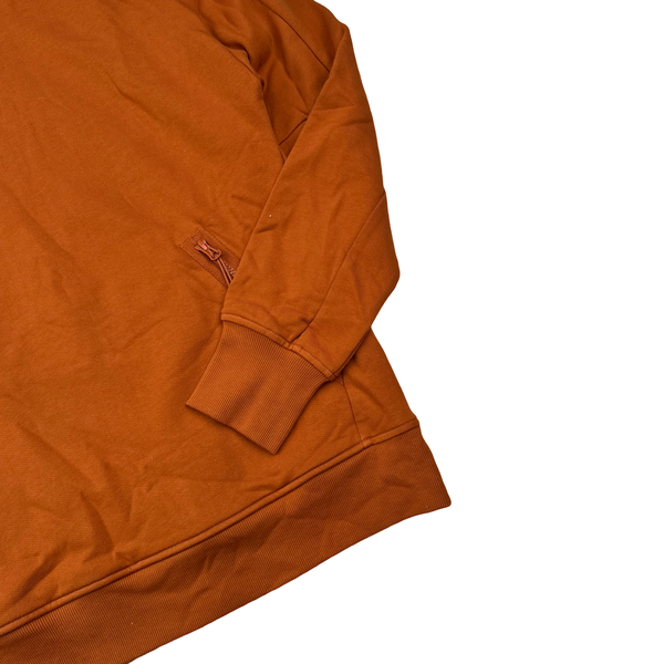CP Company Orange Cotton Goggle Pullover Hoodie - Large