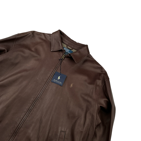 Ralph Lauren Brown Heavyweight Leather Jacket - XL