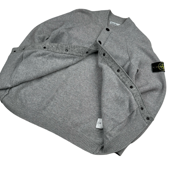 Stone Island 2016 Grey Buttoned Wool Cardigan - Medium