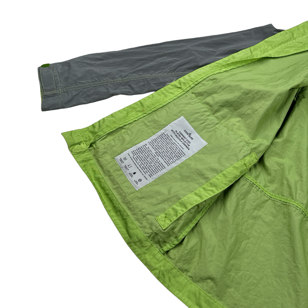Stone Island 2017 Green Garment Dyed Plated Reflective Mussola Jacket - Large