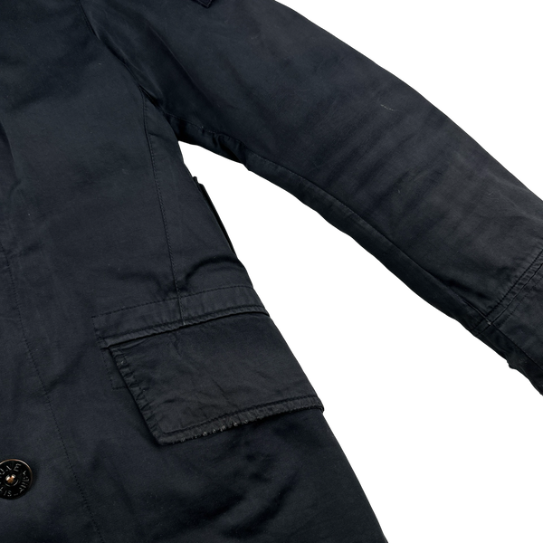 Stone Island 2010 Navy Raso Gommato Down Lined Jacket - Small