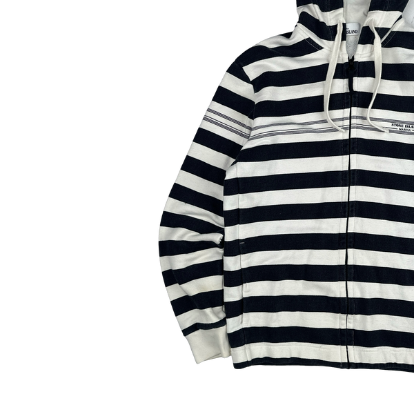 Stone Island Marina 2017 Striped Cotton Pullover Hoodie - Medium