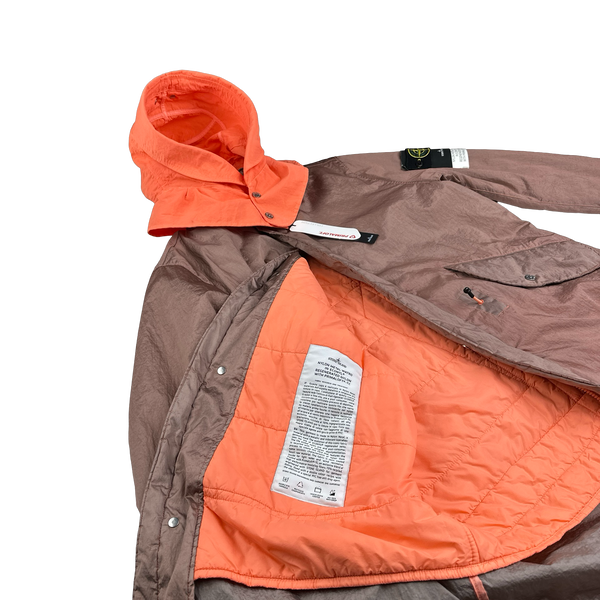 Stone Island 2022 Pink/Orange Nylon Metal Watro Primaloft Parka - Small