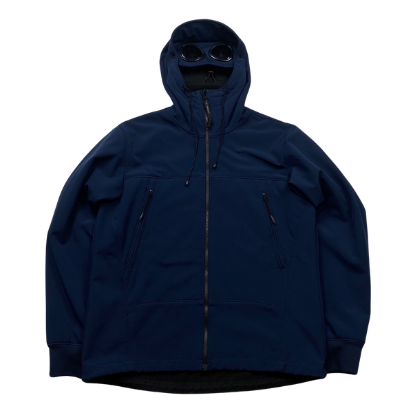 CP Company Navy Fleece Lined Soft Shell Goggle Jacket - XXL