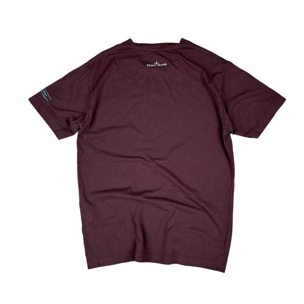 Stone Island 2021 Marron Purple Cotton Graphic T Shirt - Small