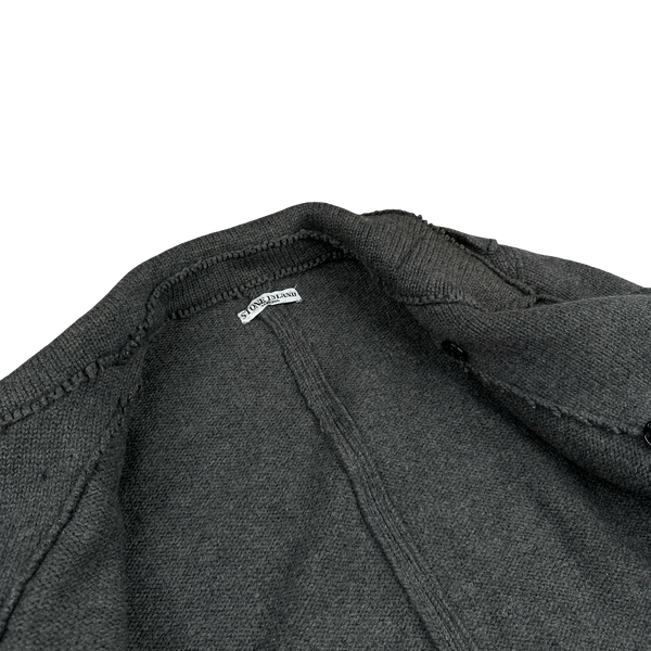 Stone Island 2008 Charcoal Double Breasted Wool Pea Coat - Large