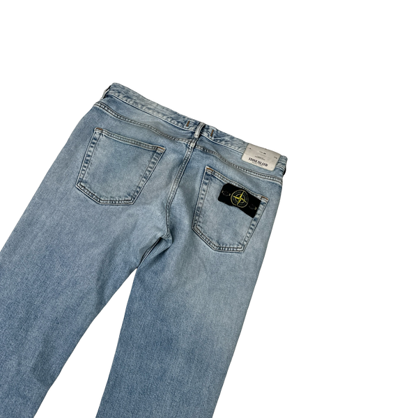 Stone Island Skinny Fit Light Wash Denim Jeans - 33"