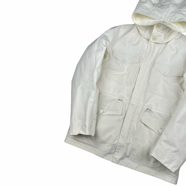 Stone Island 2017 Waterproof Down Lined White Ghost Tank Shield Jacket - Large