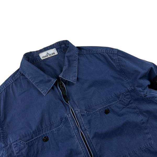Stone Island 2016 Blue Garment Dyed Overshirt - Large