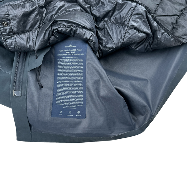 Stone Island 2017 Waterproof Down Lined Navy Ghost Tank Shield Jacket - Large