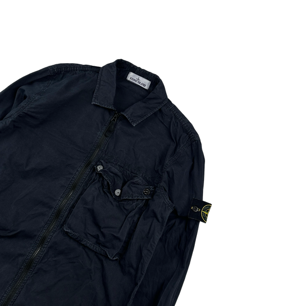 Stone Island 2021 Navy Cotton Overshirt - Medium