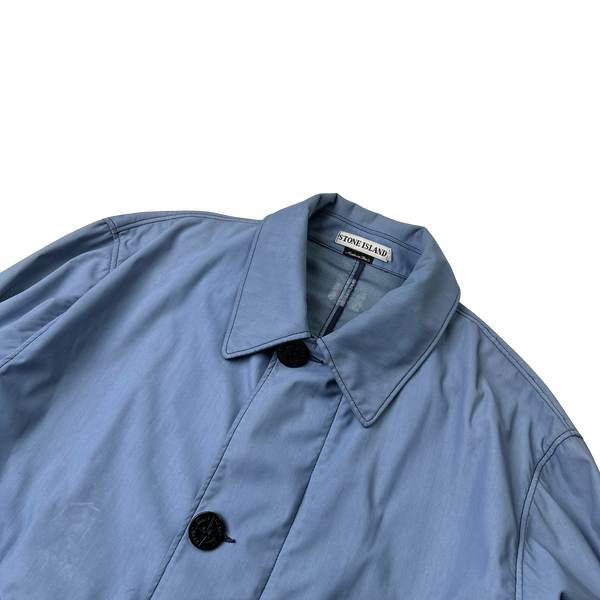 Stone Island 1995 Periwinkle Blue Nylam Vintage Long Jacket - XL