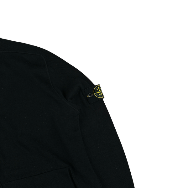 Stone Island Black Cotton Knit Zipped High Neck Jumper - 3XL