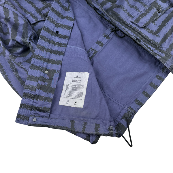 Stone Island 2014 Purple Raso Di Cotone Maze Overshirt Jacket - XL