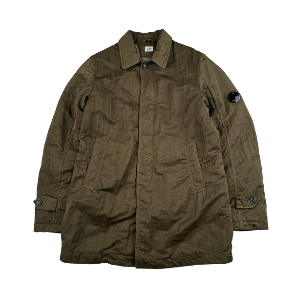 CP Company Khaki Nylon B Shimmer Lens Viewer Collared Jacket - Large