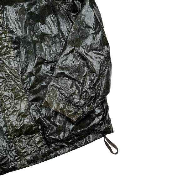 Stone Island 2001 Dark Green Micro Felt Transparent Laminated Web Jacket - Large