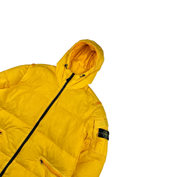 Stone Island 2022 Yellow Crinkle R-NY Down Puffer Jacket - XXL