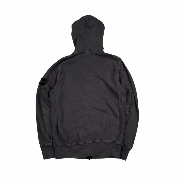 Stone Island 2017 Grey Zip Up Cotton Hoodie - Large
