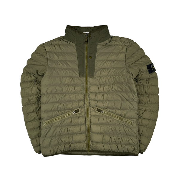Stone Island 2019 Green Down Filled Loom Woven Puffer Jacket - Medium