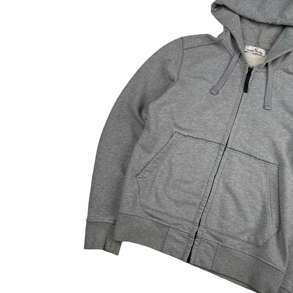 Stone Island 2019 Grey Zipped Cotton Hoodie - Small