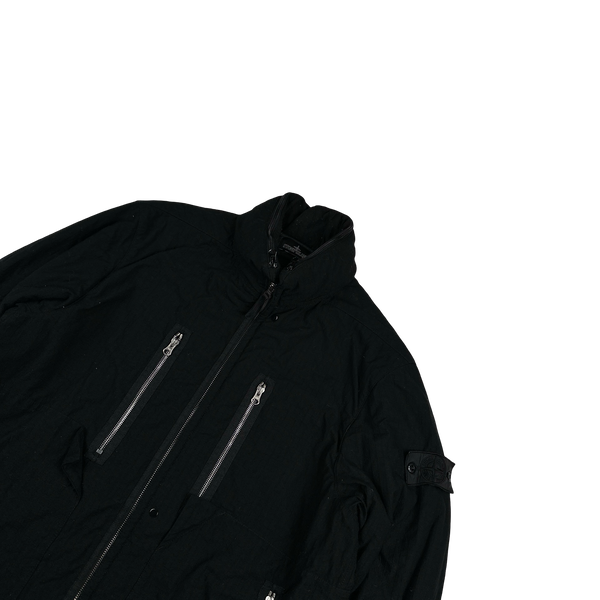 Stone Island 2019 Shadow Project Black Naslan Rip-Stop Quilted Jacket - Medium