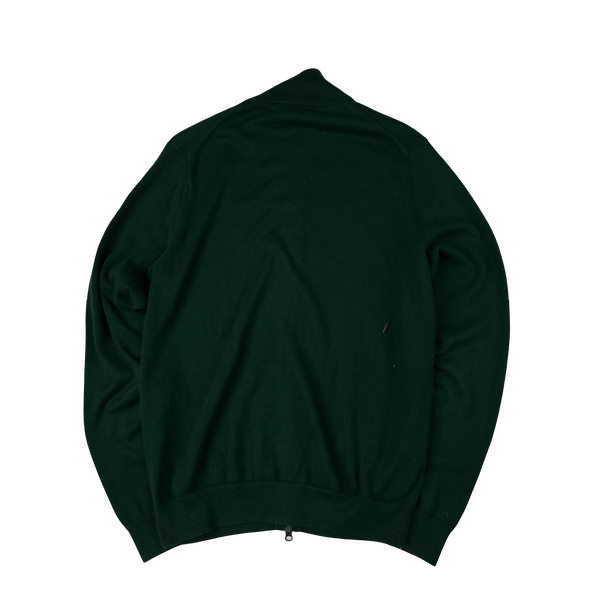 Fred Perry Green Zipped High Neck Knit - Large
