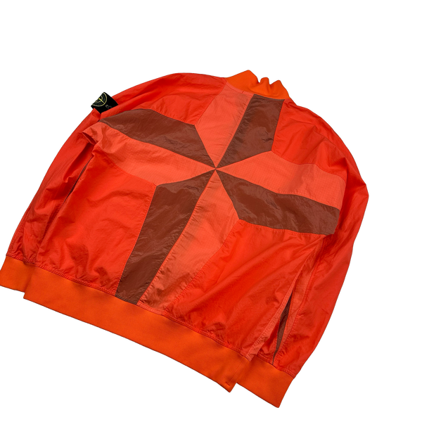 Stone Island 2022 Neon Coral Nylon Metal Rip Stop Short Set - Small