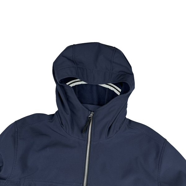 Stone Island Navy Soft Shell E Dye Hooded Jacket - XL