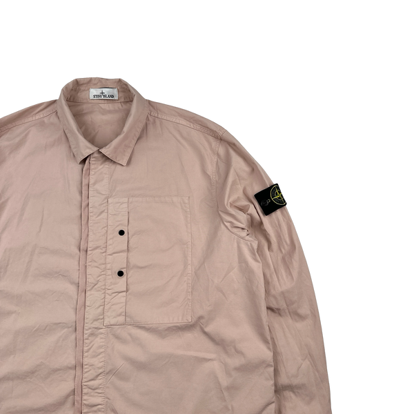 Stone Island 2025 New Season Pink Cotton Overshirt - XXL
