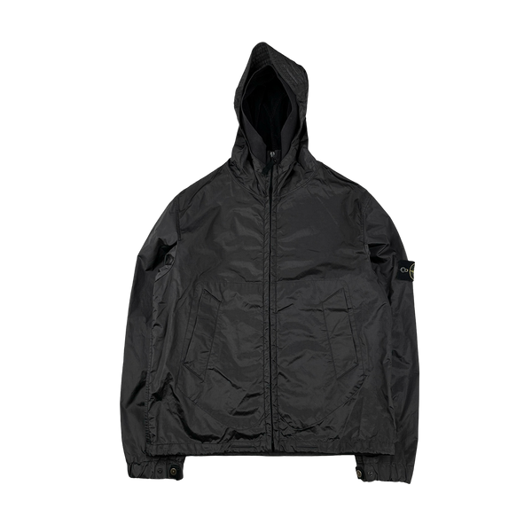 Stone Island 2007 Charcoal Nylon Metal Hooded Velvet Lined Jacket - Large