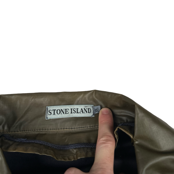 Stone Island 1990s Vintage Khaki Raso Gommato Jacket - XL