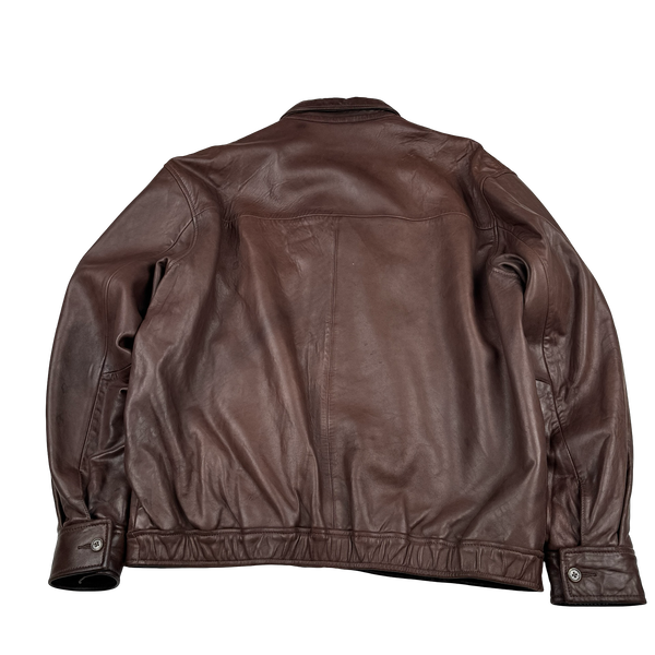 Ralph Lauren Brown Heavyweight Leather Jacket - Large