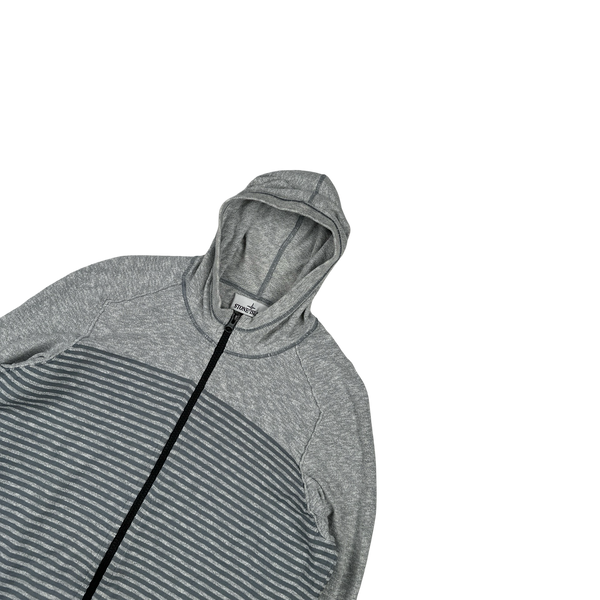 Stone Island 2017 Blue Marl Marina Cotton Lightweight Knit Zipped Hoodie - Small