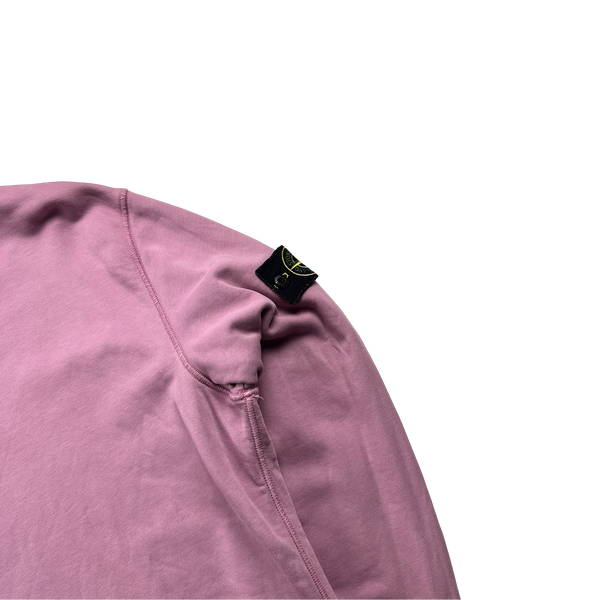 Stone Island Pink Crewneck Cotton Sweatshirt - Medium