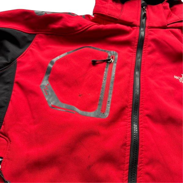 North Face Summit Series Red Waterproof Softshell Gore-Tex Hooded Jacket - Medium